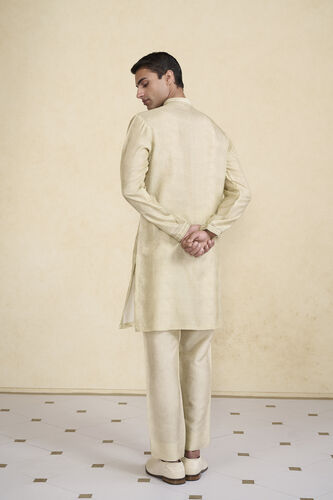 Kanishkan Printed Silk Kurta - Beige, Beige, image 2